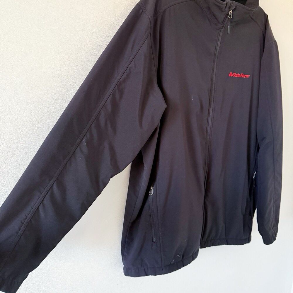 State Farm Black Jacket Embroidered Port Authority Sz 2XL XXL Pockets Soft Shell - Picture 13 of 16
